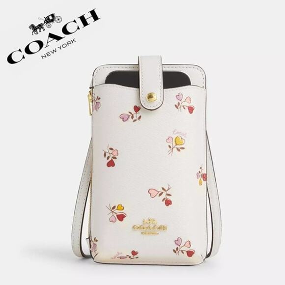 ❤️ Coach Phone Crossbody Bag With Heart Print